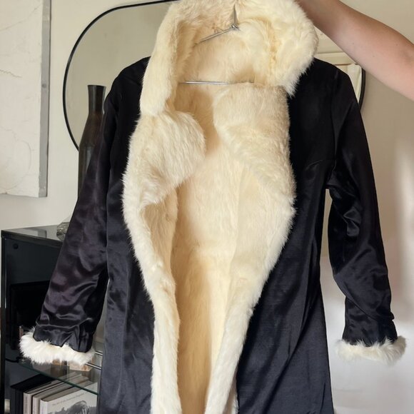 Genuine white/cream rabbit fur coat - Picture 13 of 15